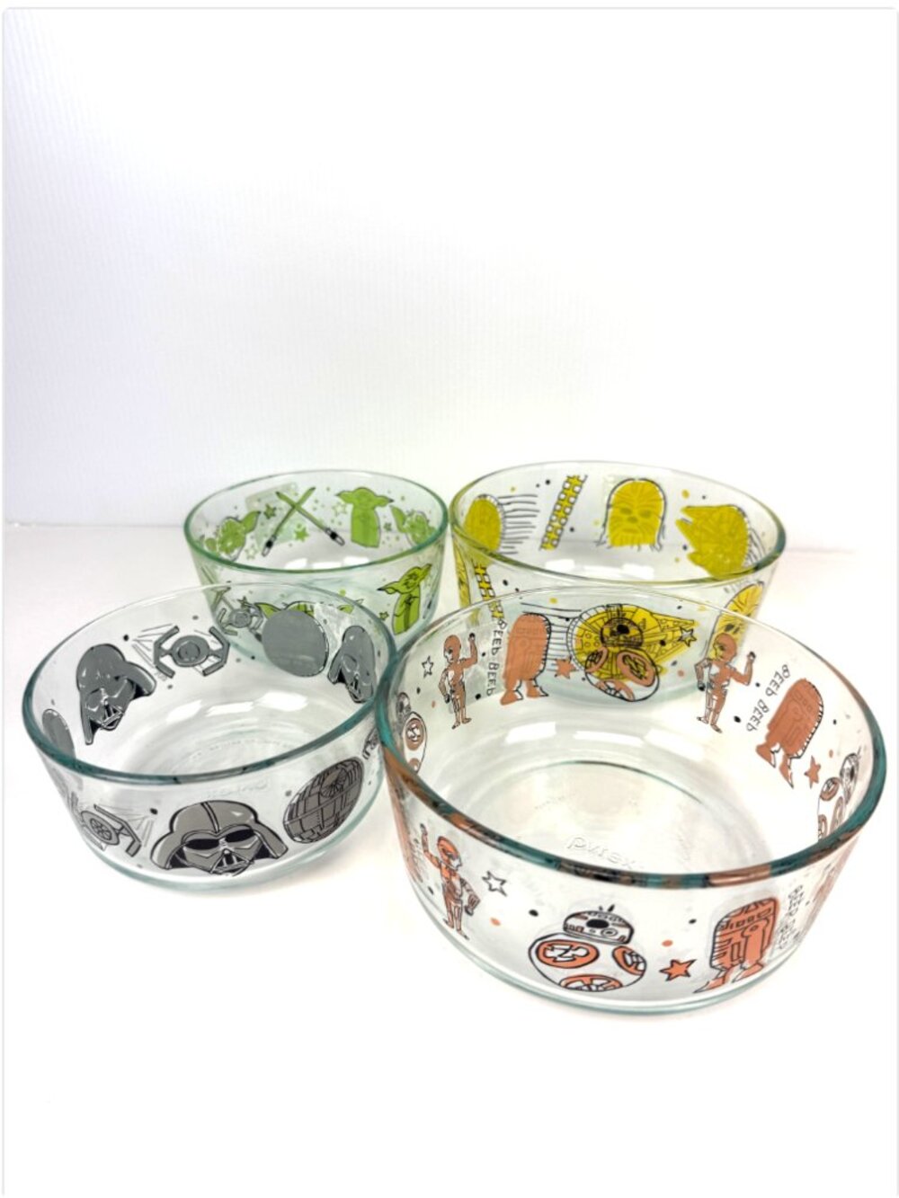 PYREX x DISNEY Star Wars Tempered Glass Storage Bowls Multicolor 4 piece Set